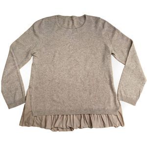 Garnet Hill 100% cashmere gray beige sweater top